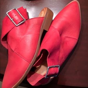 Red Free People leather booties - Size 9